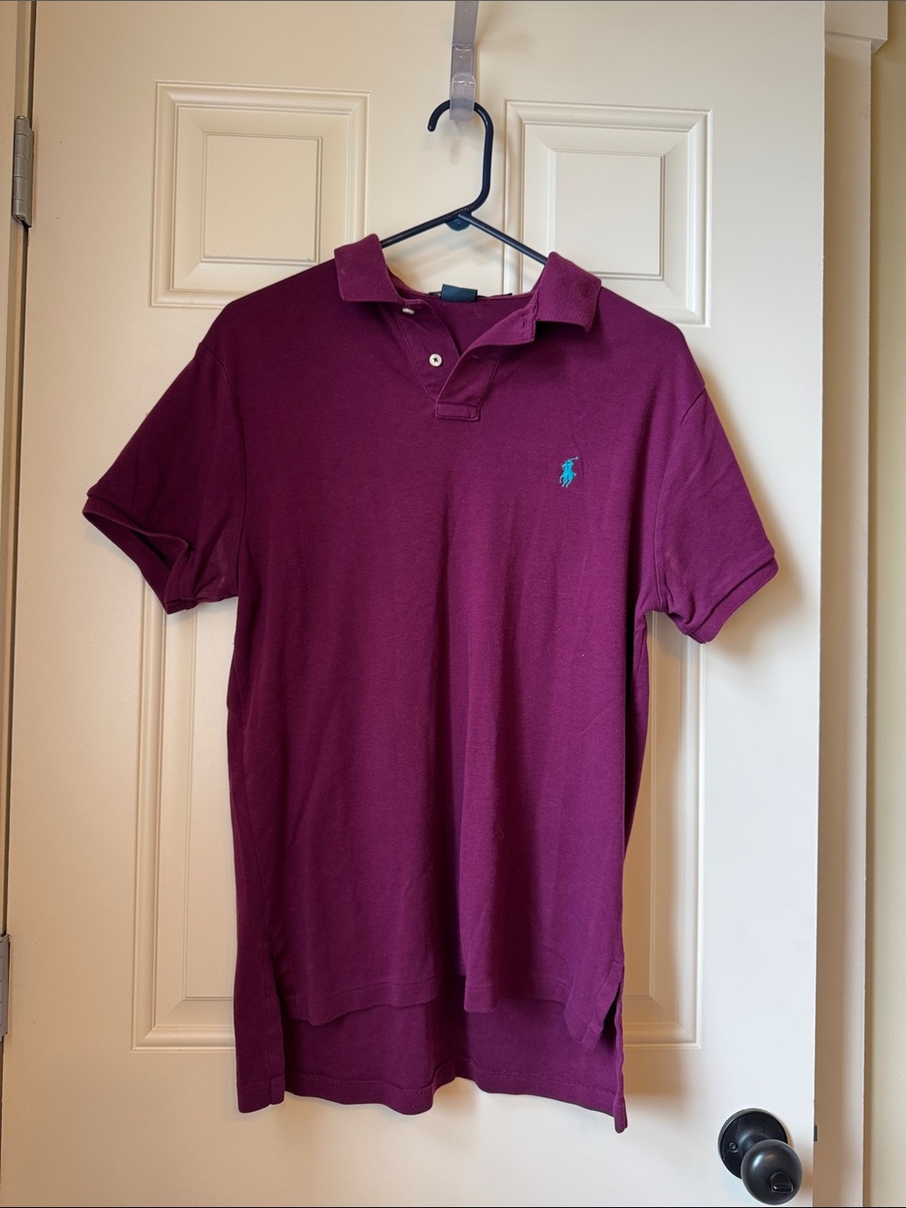 Polo Short-Sleeve Cotton Polo Shirt - Dark Pink/Burgundy